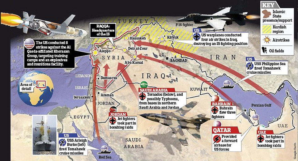 ISIS di Suriah Dihantam Serangan Udara Pimpinan  AS